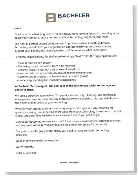 Bacheler Cover Letter One Page Opened Trifold
